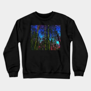 Trees in dark jewel tones Crewneck Sweatshirt